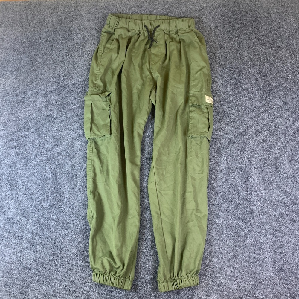 Coofandy Cargo Jogger Pants Mens 27 Olive Green Good Tapered Drawstring HKS
